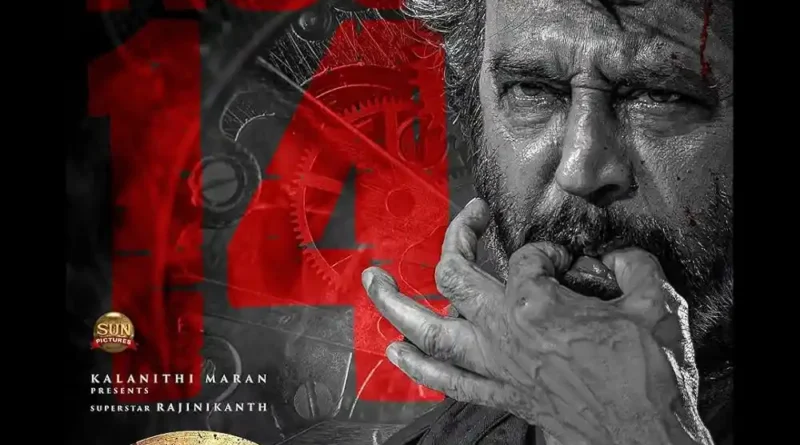 Rajinikanth in a fiery action pose from Coolie teaser