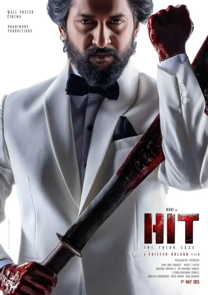 Nani in HIT 3 as Arjun Sarkaar holding a gun – intense moment from the thriller HIT: The Third Case