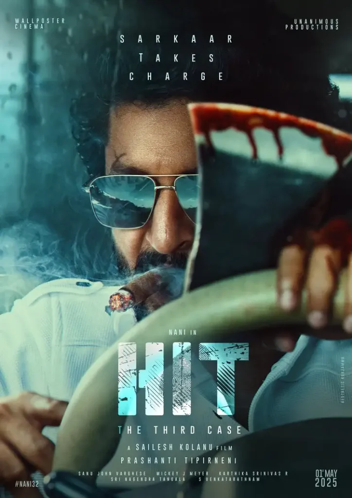 Nani in HIT 3 as Arjun Sarkaar holding a gun – intense moment from the thriller HIT: The Third Case